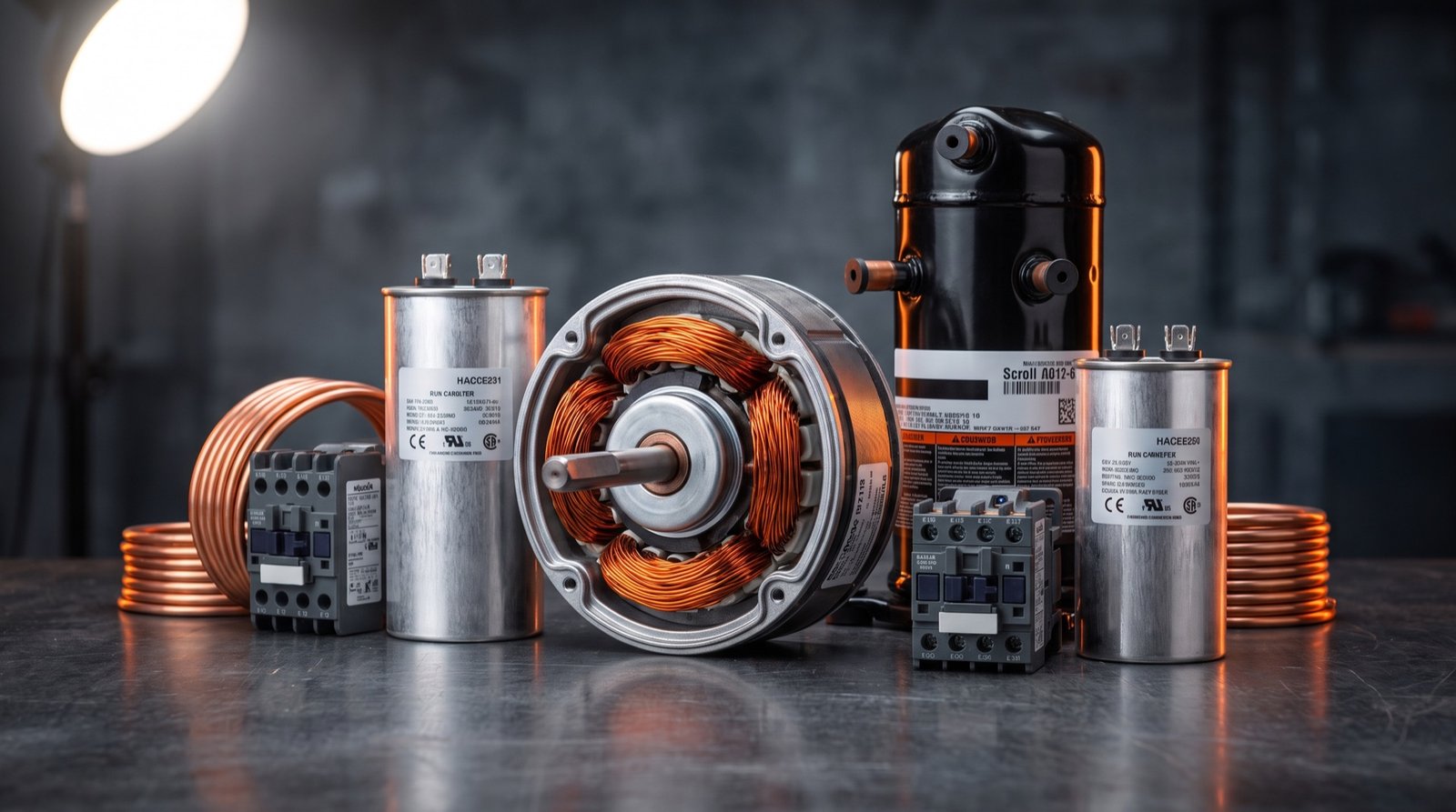 New HVAC parts arranged at the Motors & More supply counter